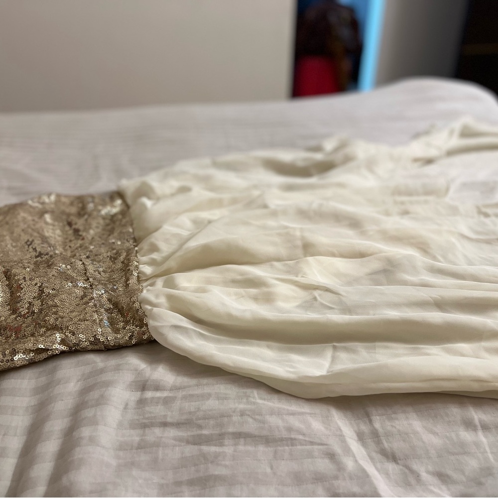 Golden Embellished Tube Gown Dress - Picture 9 of 13